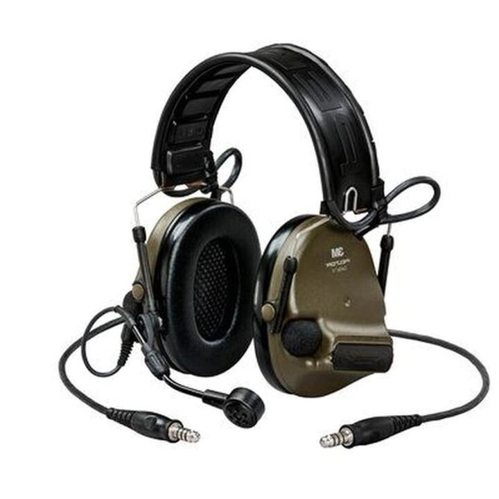 3M PELTOR ComTac V Foldable Dual Lead Standard Dynamic Mic NATO Wiring Olive Drab Green MIL/LE Tactical Headset