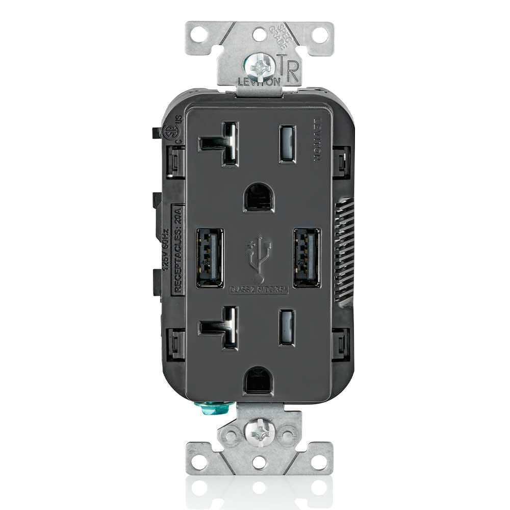 Leviton 20A 125V Black Combination Duplex Receptacle/Outlet – 3829884