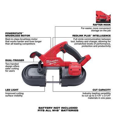 Milwaukee M18 FUEL Compact Dual-Trigger Band Saw (Bare Tool), large image number 6