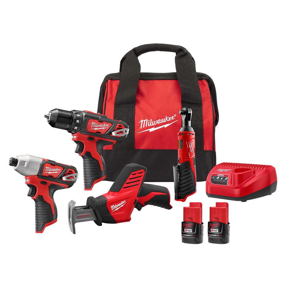 Milwaukee M12 4-Tool Combo Kit 2497-24B - Acme Tools