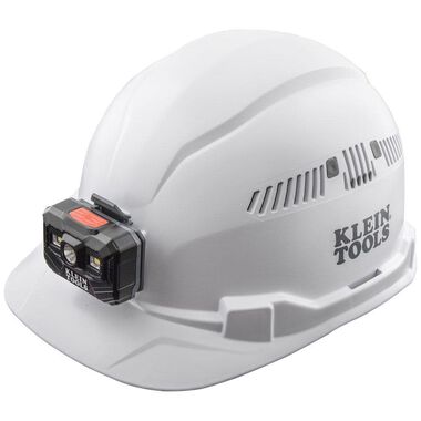 Klein Tools Hard Hat Vented Cap Style with Rechargeable Headlamp White