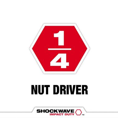 Milwaukee SHOCKWAVE Impact Duty 1/4 x 1-7/8 Magnetic Nut Driver 3PK, large image number 1