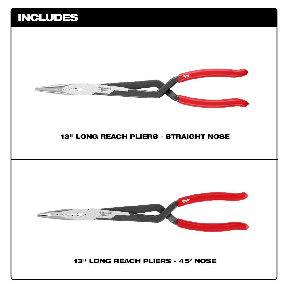 Milwaukee Long Reach Pliers 2pc Set 48226542 from Milwaukee Acme Tools