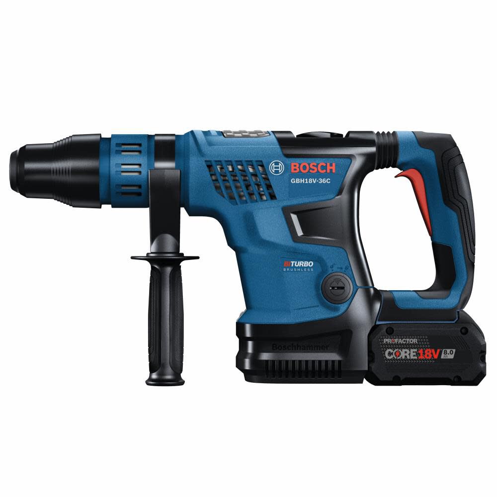Bosch 18V Hitman SDS max 1 9/16 in Rotary Hammer Kit with 2 CORE18V 8Ah PROFACTOR Performance Batteries Factory Reconditioned - GBH18V-36CK24-RT