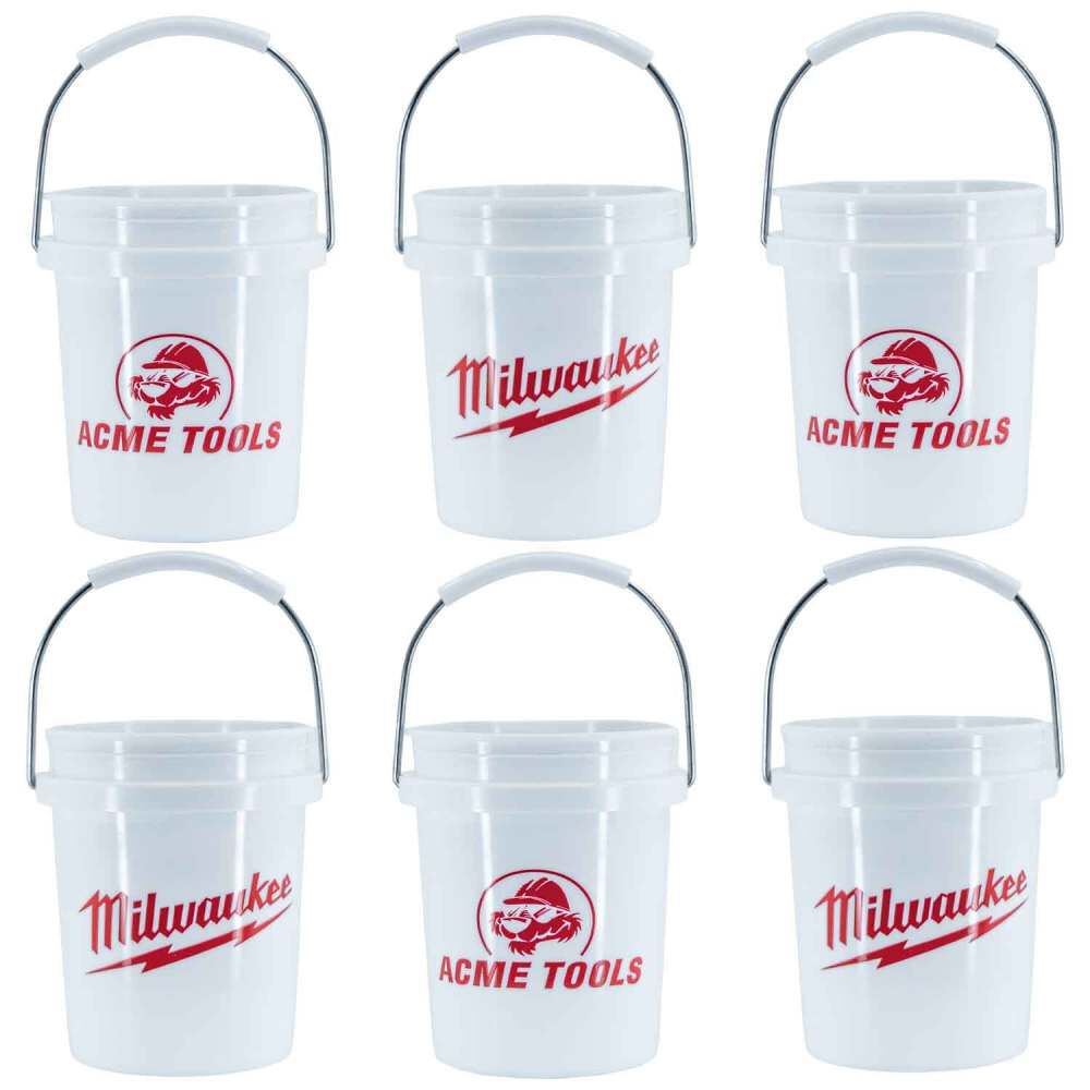 Acme Tools Milwaukee Mini Bucket White 6pk, large image number 1