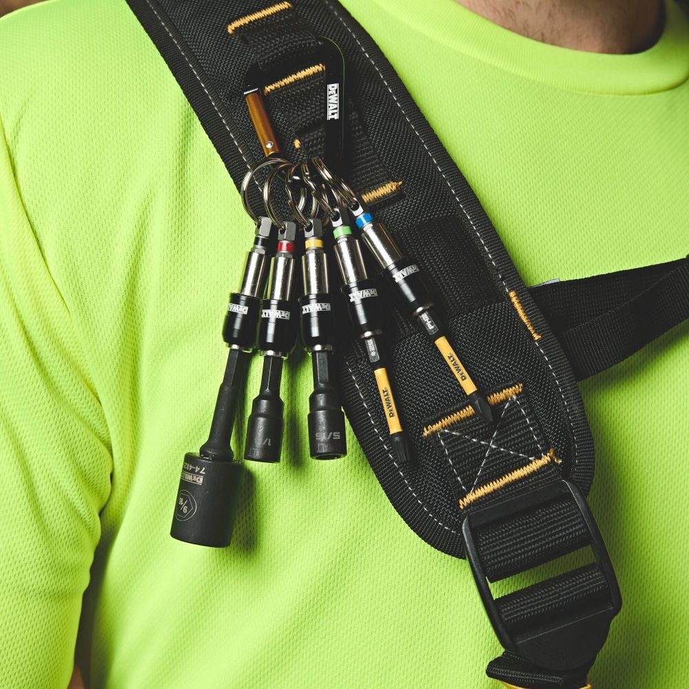 DEWALT Carabiner Key Ring Bit Holder Set with 1/4-1/2 inch Nut Drivers, T25 Torx, and Phillips 2 Bits, large image number 5