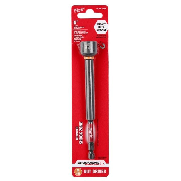Milwaukee SHOCKWAVE Impact Duty 9/16 Inch x 6 Inch Magnetic Nut Driver, large image number 8