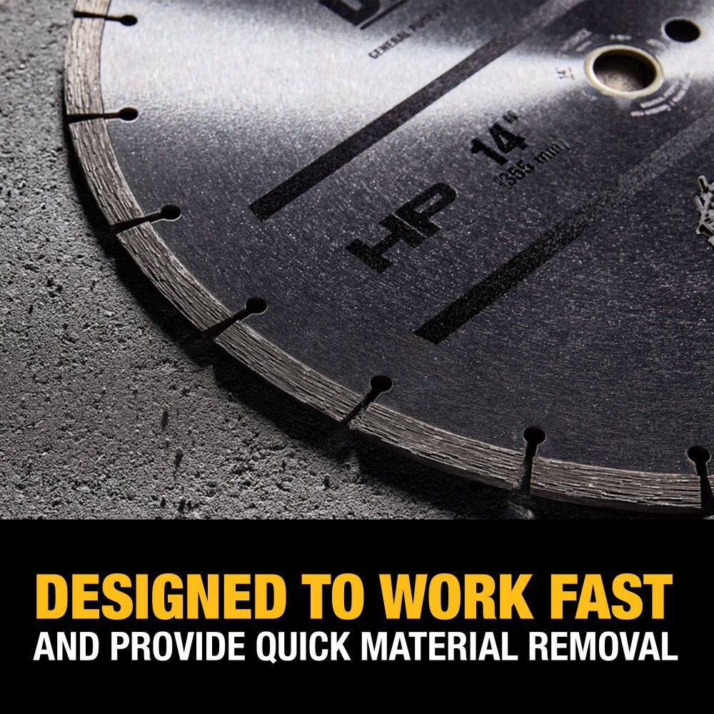DEWALT HP 14 Inch Segmented Rim Diamond Blade for General Purpose Concrete, large image number 2
