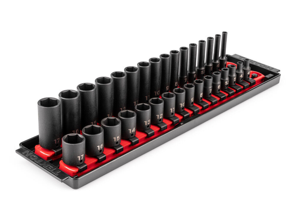 Tekton 1/4 Inch 6 Point Impact Socket Set, 32 Pieces (4-17 mm), large image number 2