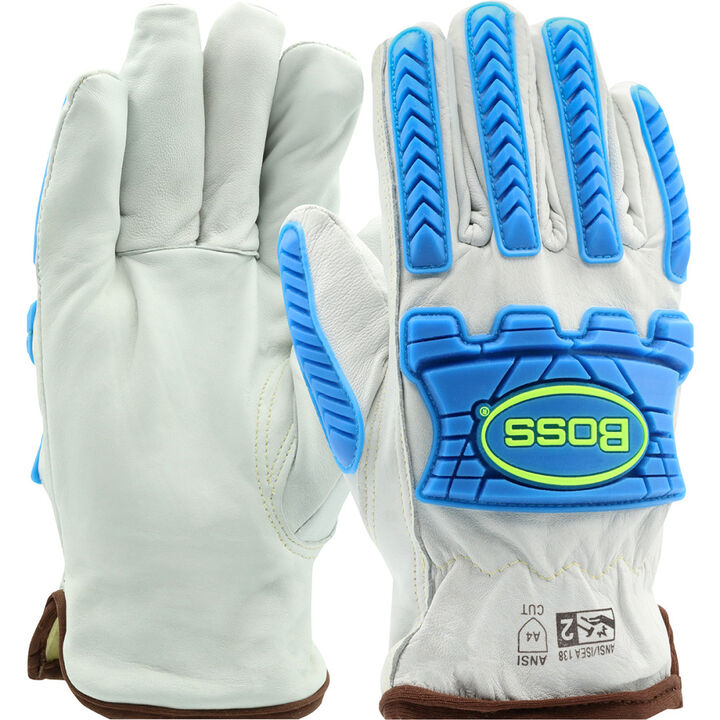 Protective Industrial Products Boss Sheepskin Driver Gloves TPR Knuckle 3X