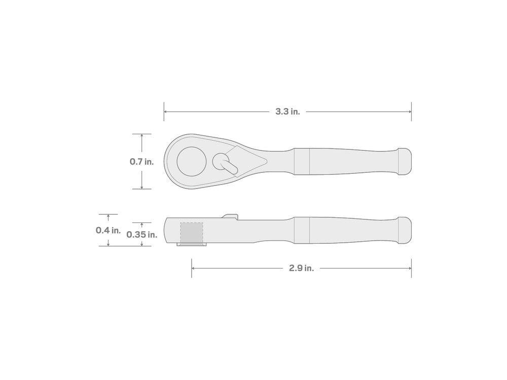 Tekton 1/4 Inch Drive x 3 Inch Bit Ratchet, large image number 7