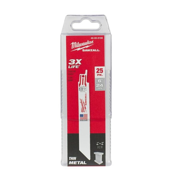 Milwaukee 6 in. 24 TPI Thin Kerf SAWZALL Blades 25PK, large image number 9