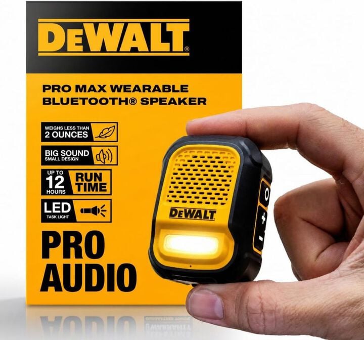 DEWALT Gen 2 Wearable Bluetooth Speaker with LED Light, large image number 1