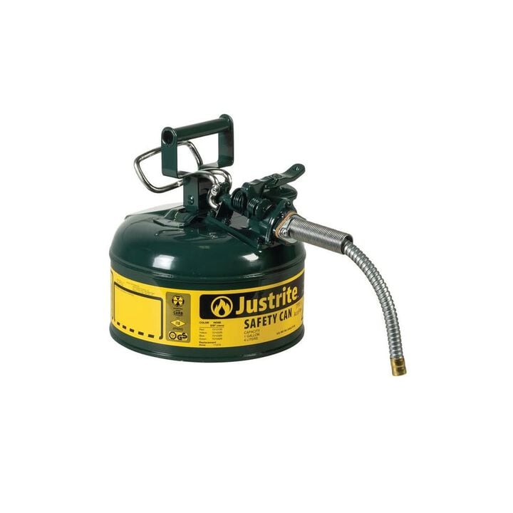 Justrite 1 Gal Steel Safety Green Oil Can Type II, large image number 0