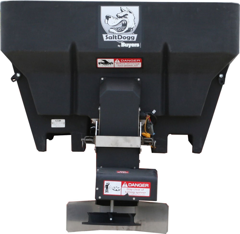 Buyers Products Company SaltDogg 0.75 Cubic Yard Electric Black Poly Hopper Spreader, large image number 3