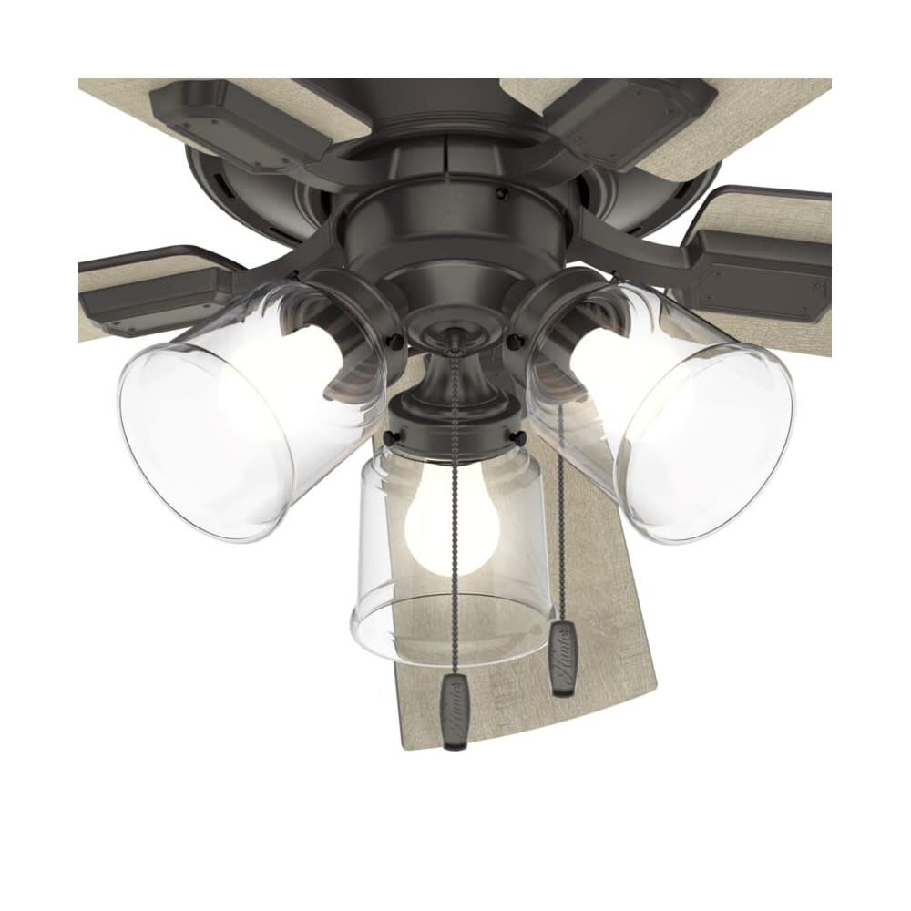 Hunter Fan Crestfield Ceiling Fan 52in Bronze Bleached Grey Pine, large image number 4