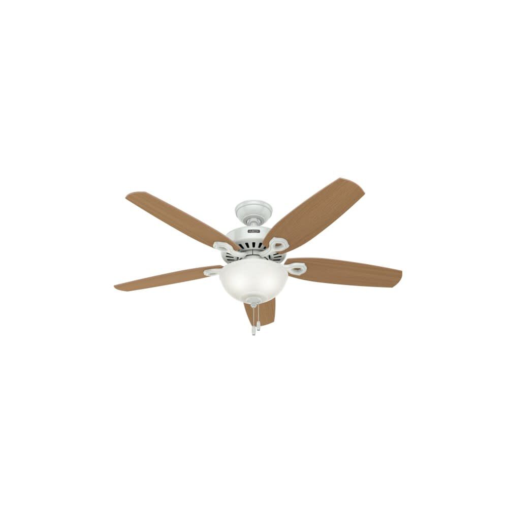 Hunter Fan Builder Deluxe Ceiling Fan 52in White White/Beech, large image number 3