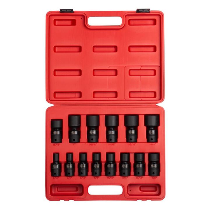 Sunex 14 pc. 1/2 In. Drive SAE Universal Impact Socket Set, large image number 1