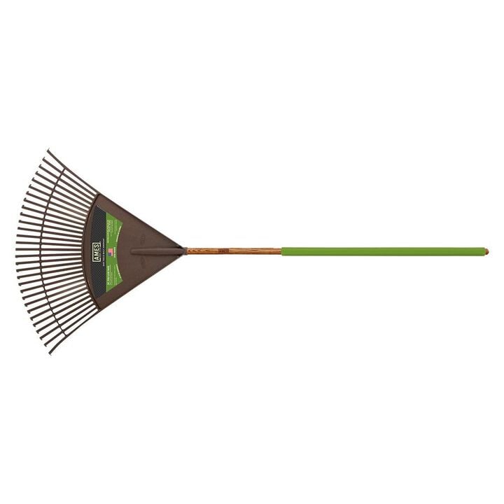 Ames 30in Head Poly 30 Tine Leaf Rake with 48in Wood Handle