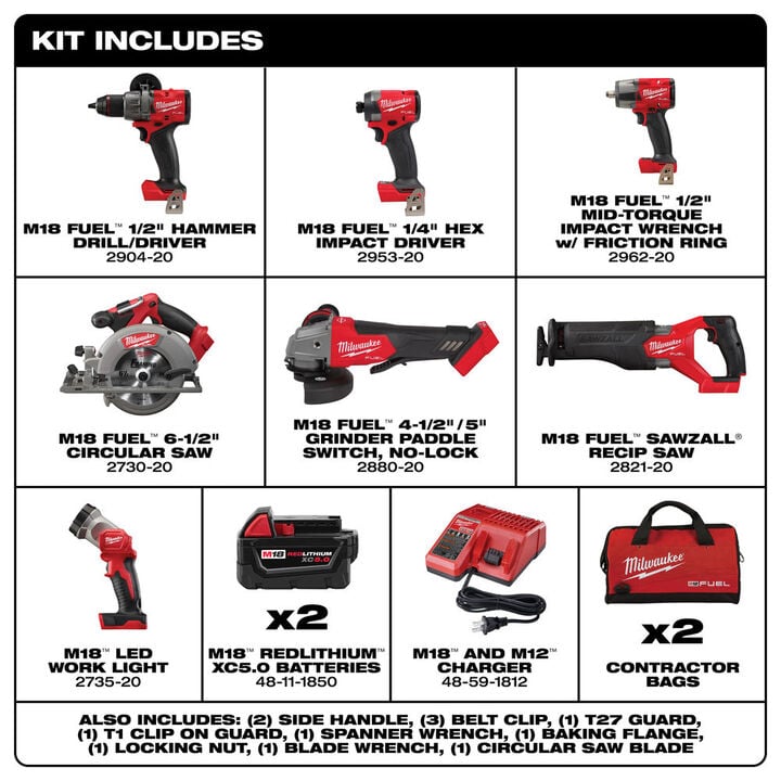 Milwaukee M18 FUEL 7 Tool Combo Kit, large image number 6