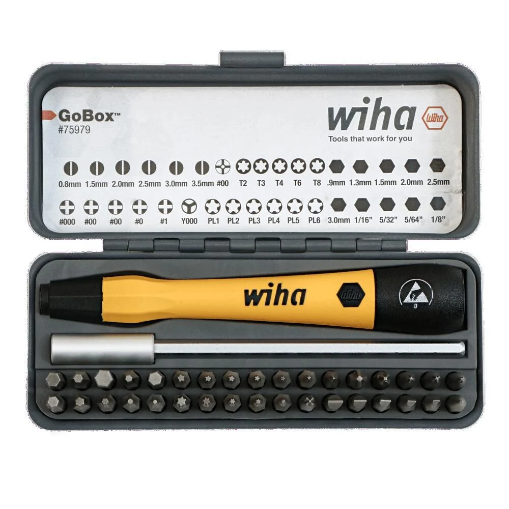 Wiha GoBox Electronics ESD Precision Micro Bit Set 36pc, large image number 1