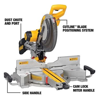 DEWALT 12 in Double Bevel Sliding Compound Miter Saw with Wheeled Saw Stand Bundle, large image number 1