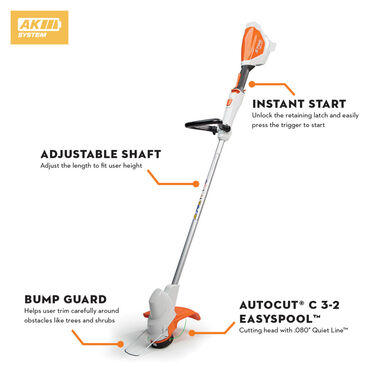 Stihl FSA 57 11in 36V Battery Powered String Trimmer with Battery, large image number 1