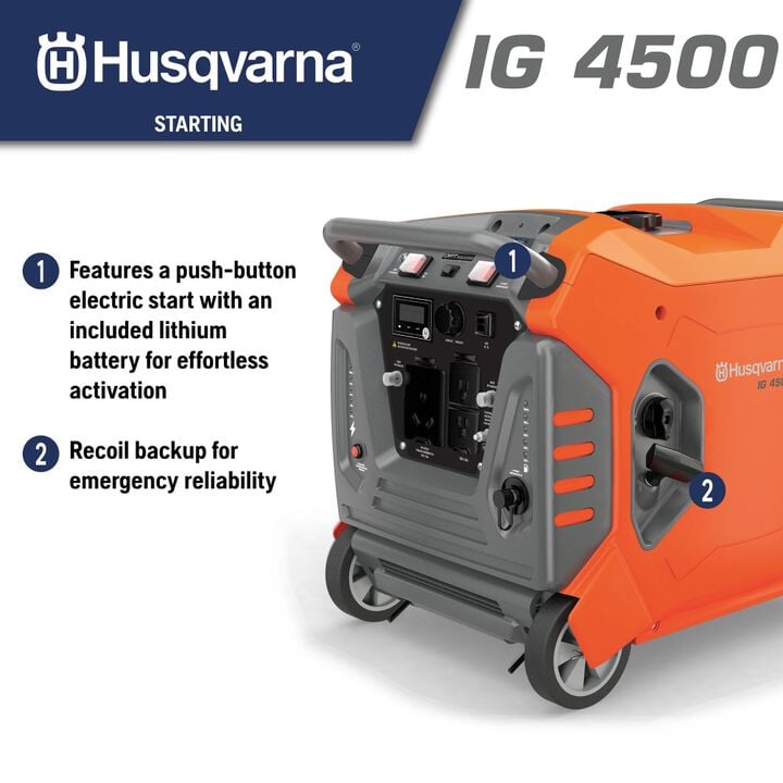 Husqvarna 4500W Dual Fuel Inverter Generator, large image number 4