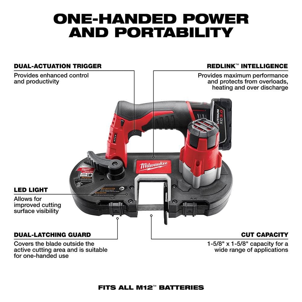 Milwaukee M12 Cordless Sub Compact Band Saw Kit 2429 21xc Simolary simolary.com 7