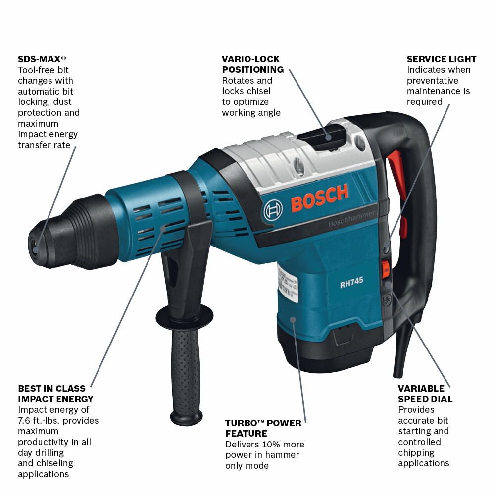 Bosch 1-3/4 Inch SDS-max Rotary Hammer, large image number 2