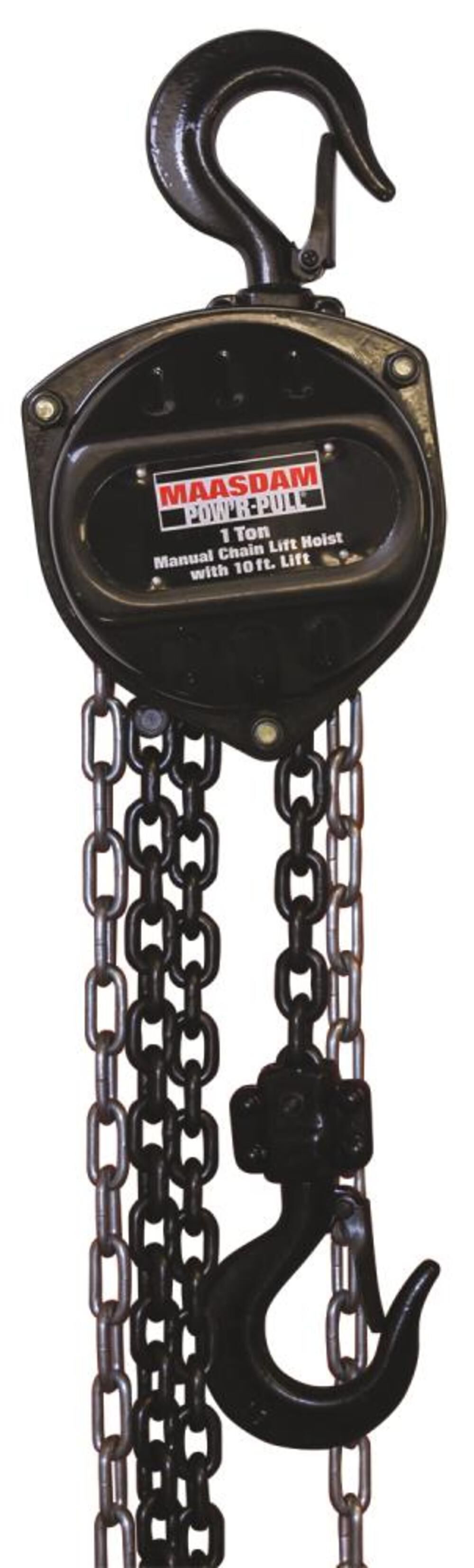 Maasdam 1 Ton Manual Chain Hoist 10 Ft. Lift – 48510