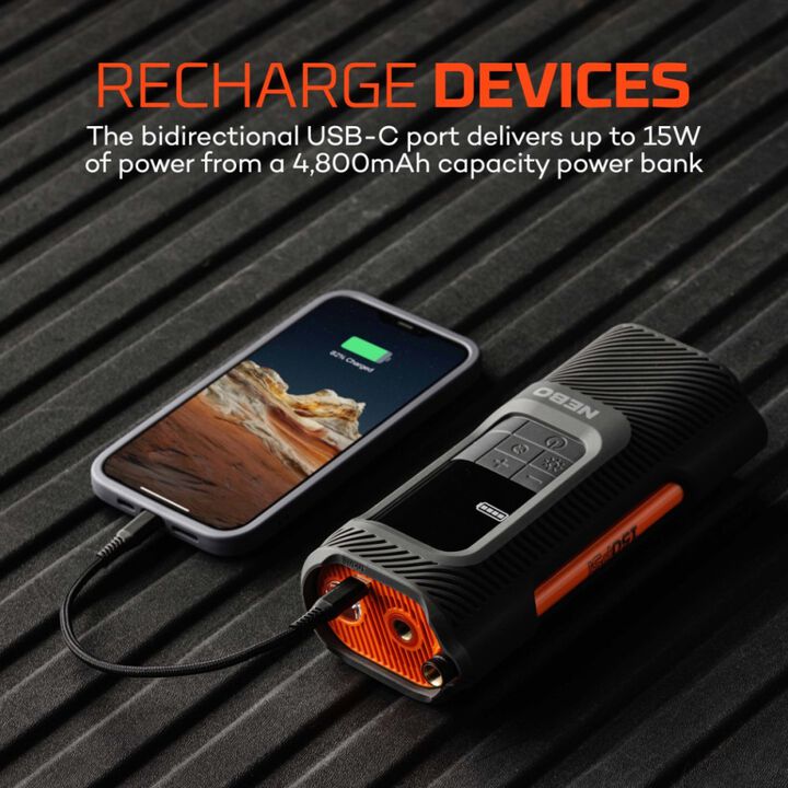 Nebo Portable Tire Inflator Assist Mini Air Compressor with Power Bank, large image number 5