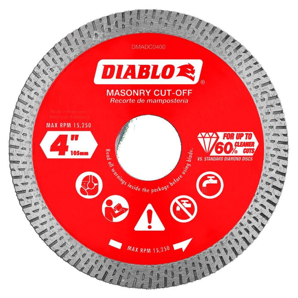 Diablo Tools 4 Inch Continuous Rim Diamond Cut-Off Disc for Masonry, large image number 1