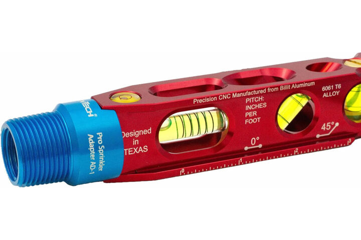 LevTech P86 Plumbers Torpedo Level with Sprinkler Adapter, large image number 3