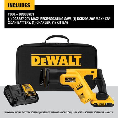 DEWALT 20 V MAX Compact Reciprocating Saw Kit, large image number 2