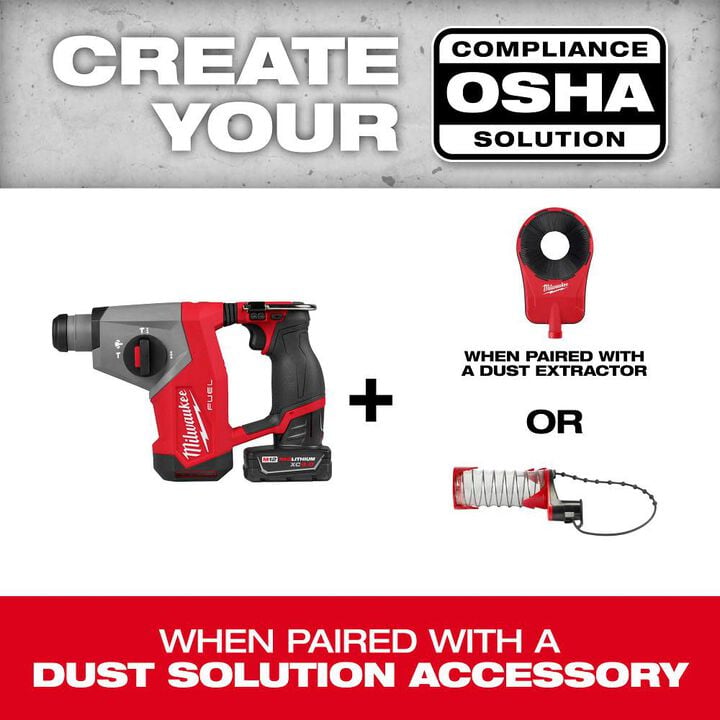Milwaukee M12 FUEL 5/8 Inch SDS Plus Rotary Hammer Kit, large image number 8
