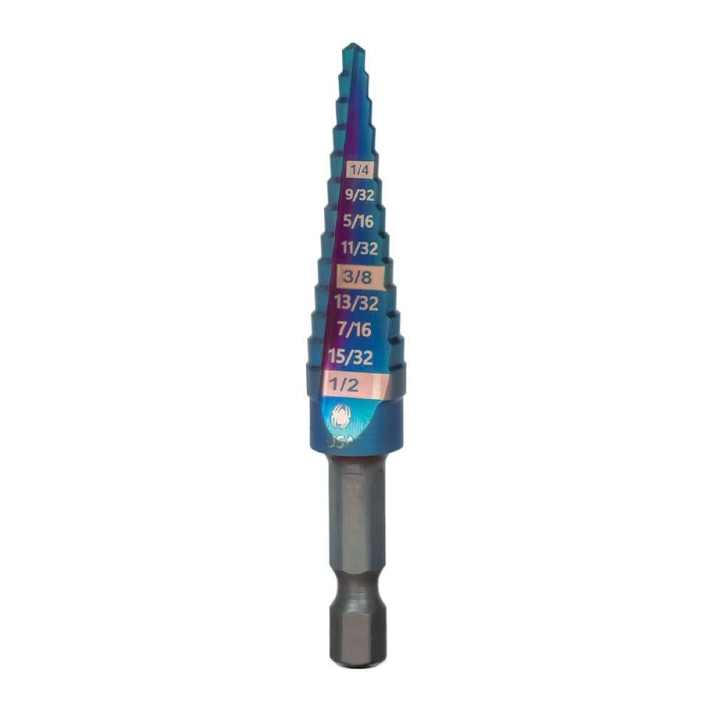 Spyder Stinger 13-Step Drill Bit, 1/8 Inch - 1/2 Inch, Hex Shank, large image number 1