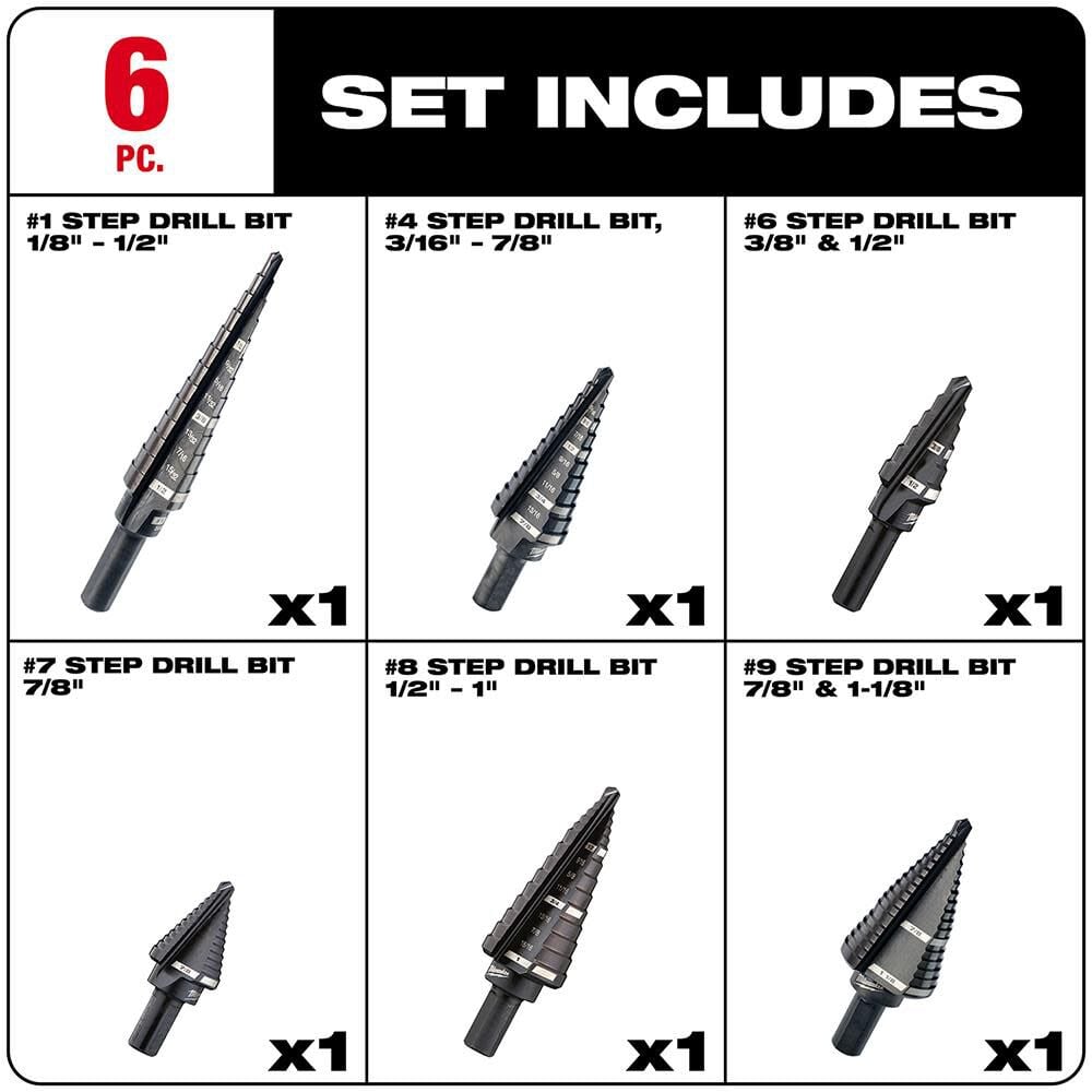Milwaukee 6 Piece Step Drill Bit Set 48 89 9224 Simolary simolary.com 8