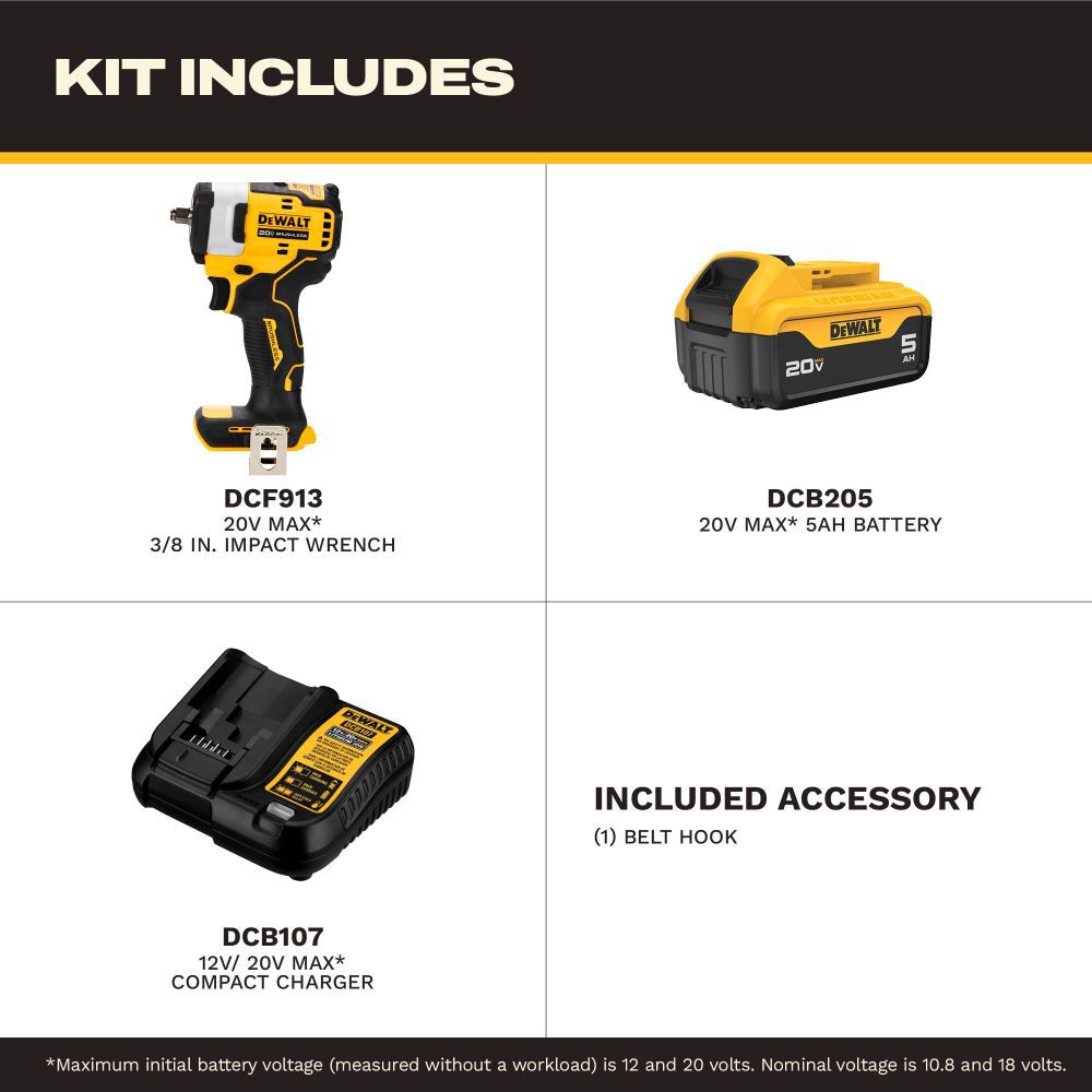 DEWALT 20V MAX 3/8 Inch Impact Wrench With Hog Ring Anvil Kit, large image number 7