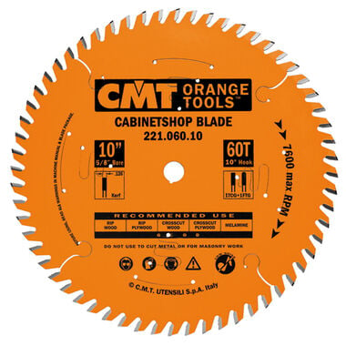 CMT 10 In x 60 x 5/8 In Industrial Cabinet Shop Blade, large image number 0