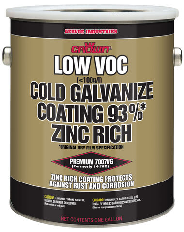 Crown Cold Galvanizing Coating 93% Zinc Rich VOC Content 1 Gallon