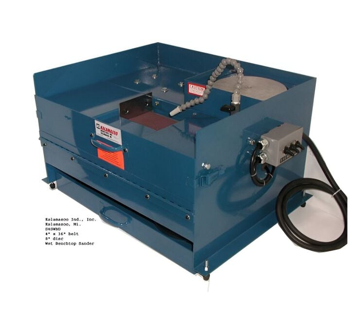 Kalamazoo 4 x 36 Inch 110V 1/2 HP 1PH Wet Polishing Belt Sander with 8 Inch Disc