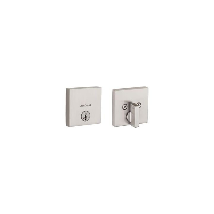 Kwikset Satin Nickel Single Cylinder Keyed One Side Downtown Deadbolt, large image number 2