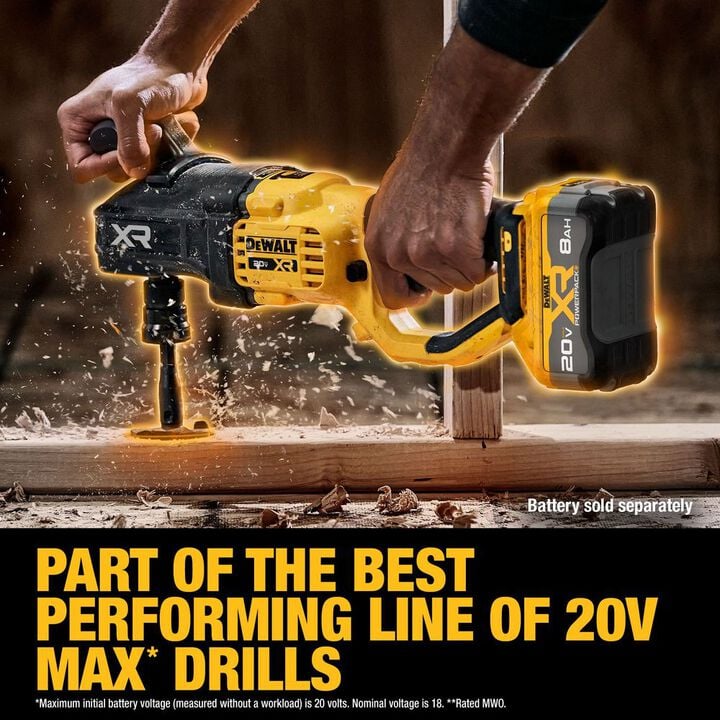 DEWALT 20V MAX XR 7/16 Inch Stud & Joist Drill (Bare Tool), large image number 2