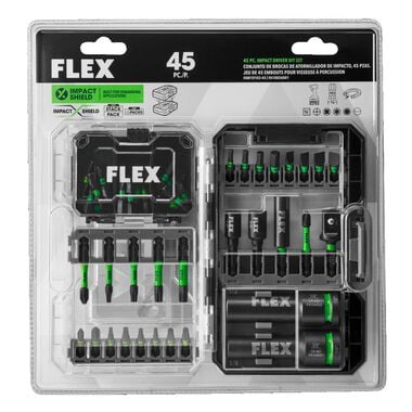 FLEX Impacks Impact Drill & Driver Bit Set 45pc