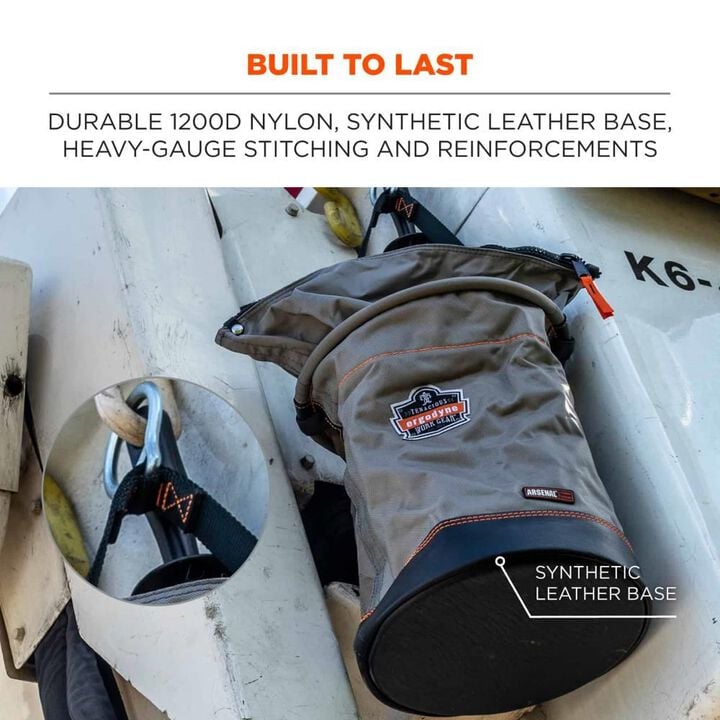Ergodyne Hoist Bucket with Swiveling Carabiner Large Gray, large image number 3