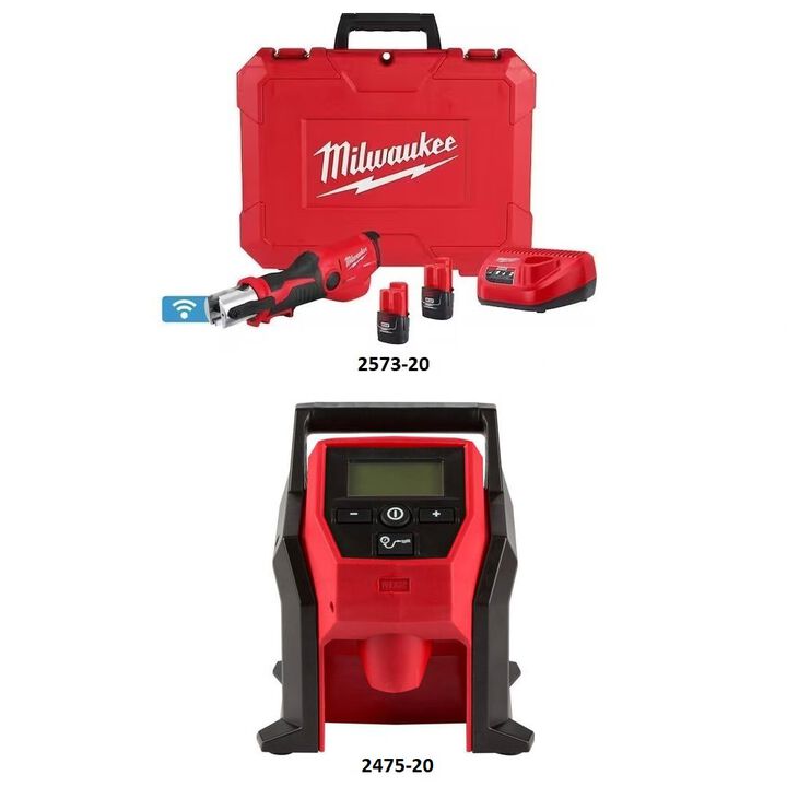 Milwaukee M12 Press Tool Kit and M12 Compact Inflator (Bare Tool) Bundle, large image number 1