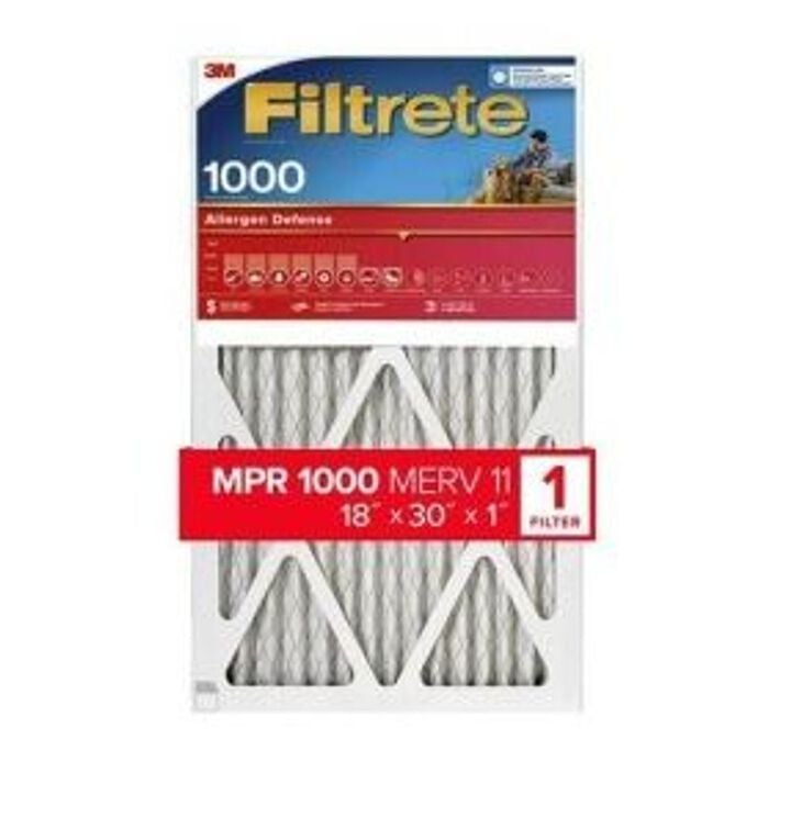 3M Filtrete 18 x 30 x 1-Inch Allergen Defense Furnace Air Filter, 4-Pack