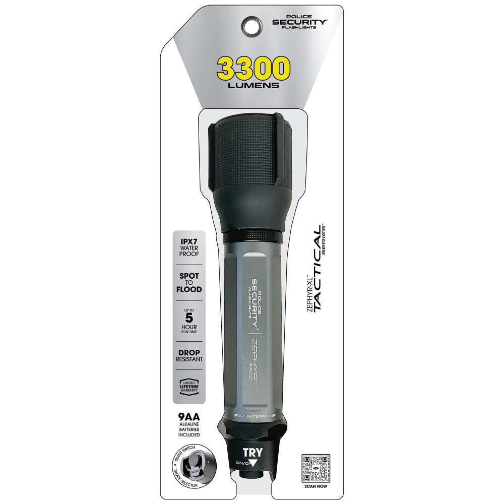 Police Security ZEPHYR 3300 Lumens 9 AA Alkaline Battery Powered Flashlight, large image number 5