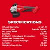 Milwaukee M18 Brushless 4-1/2 Inch / 5 Inch Cut-Off Grinder, Paddle Switch (Bare Tool), small image number 5